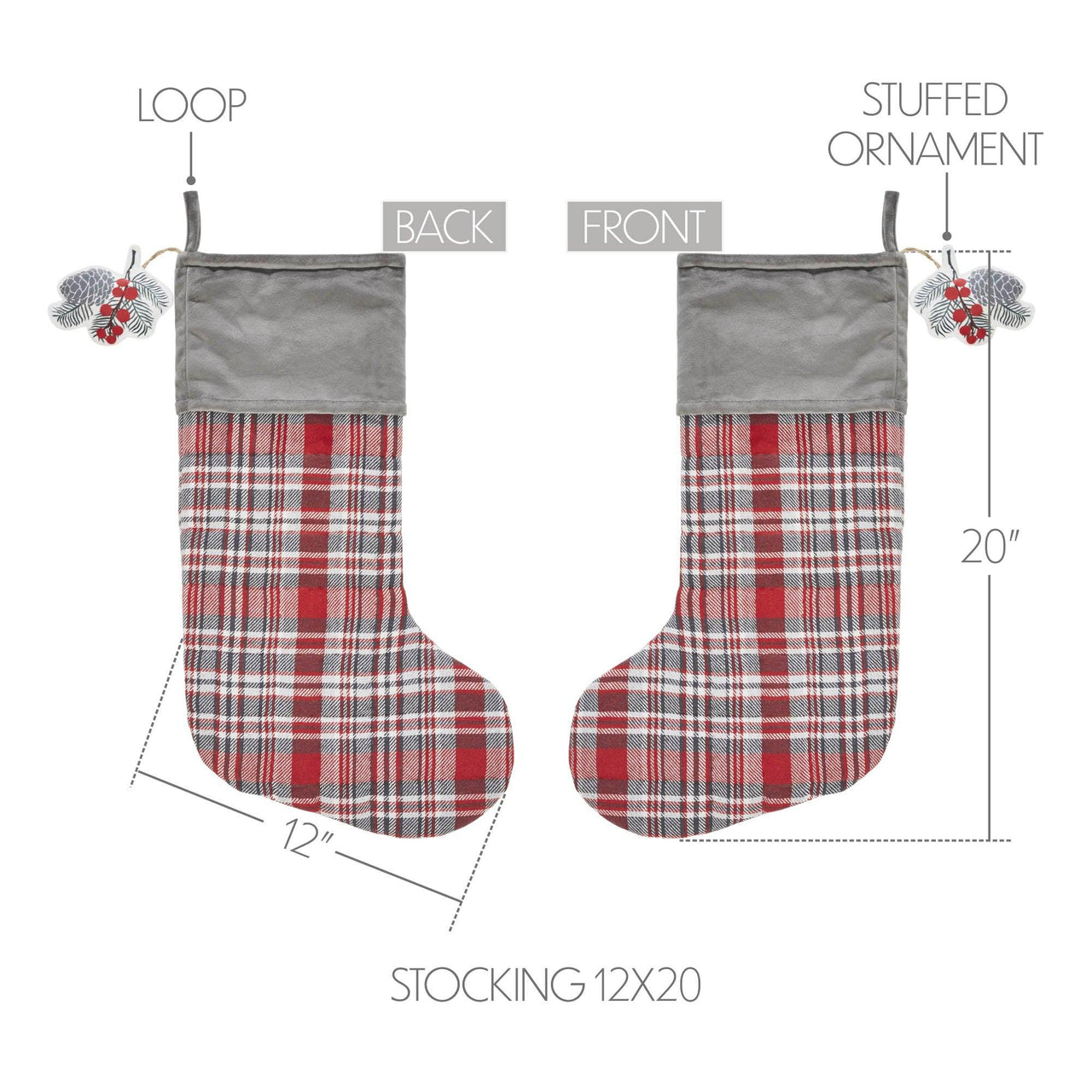 Gregor Plaid Stocking 12x20 - The Fox Decor