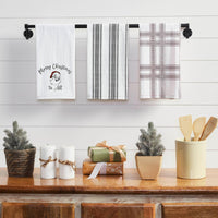 Annie Check Vintage Santa Tea Towel Set of 3 19x28 - The Fox Decor