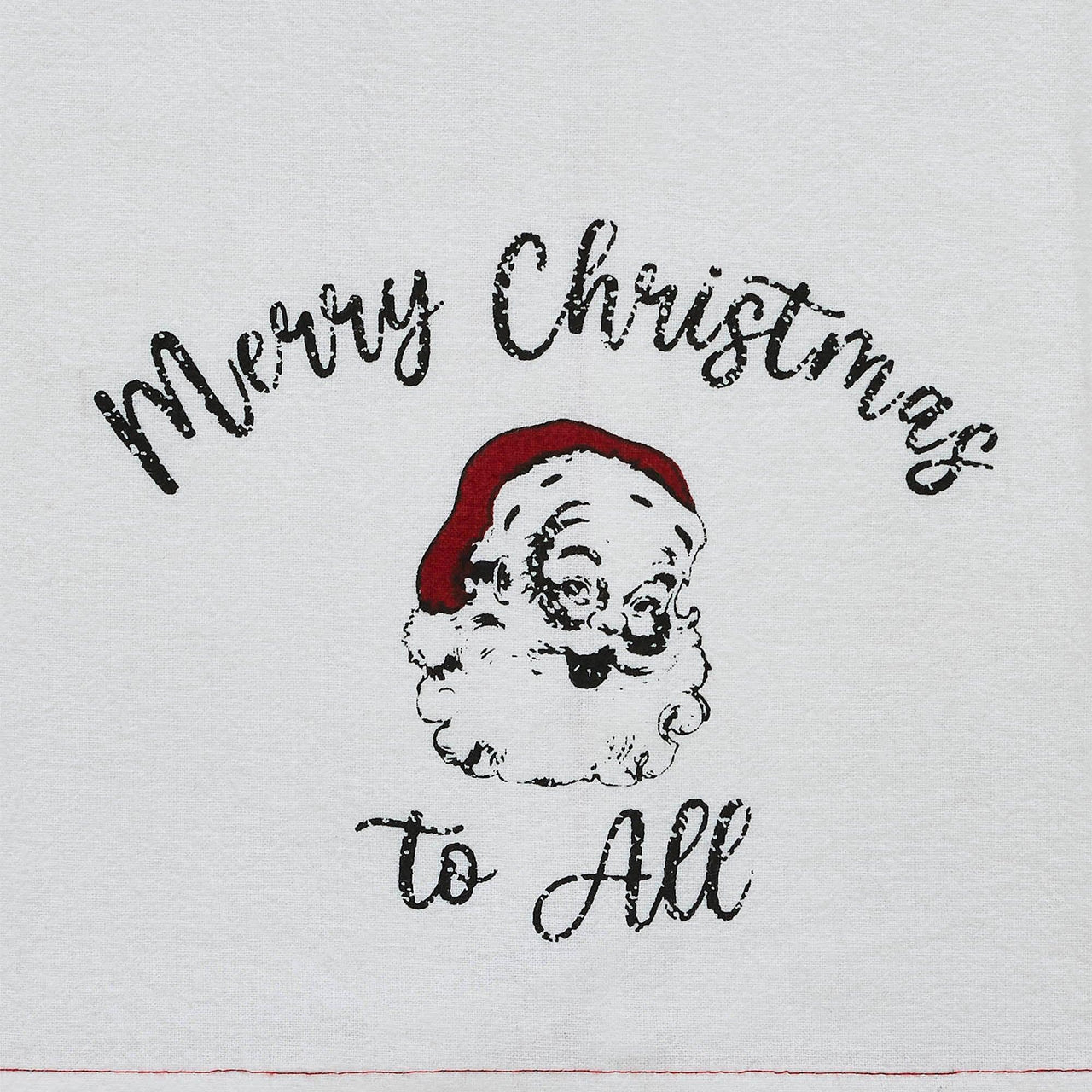 Annie Check Vintage Santa Tea Towel Set of 3 19x28 - The Fox Decor