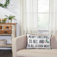 Annie Red Check To All A Good Night Pillow 14x22 - The Fox Decor