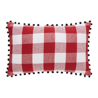 Annie Red Check To All A Good Night Pillow 14x22 - The Fox Decor