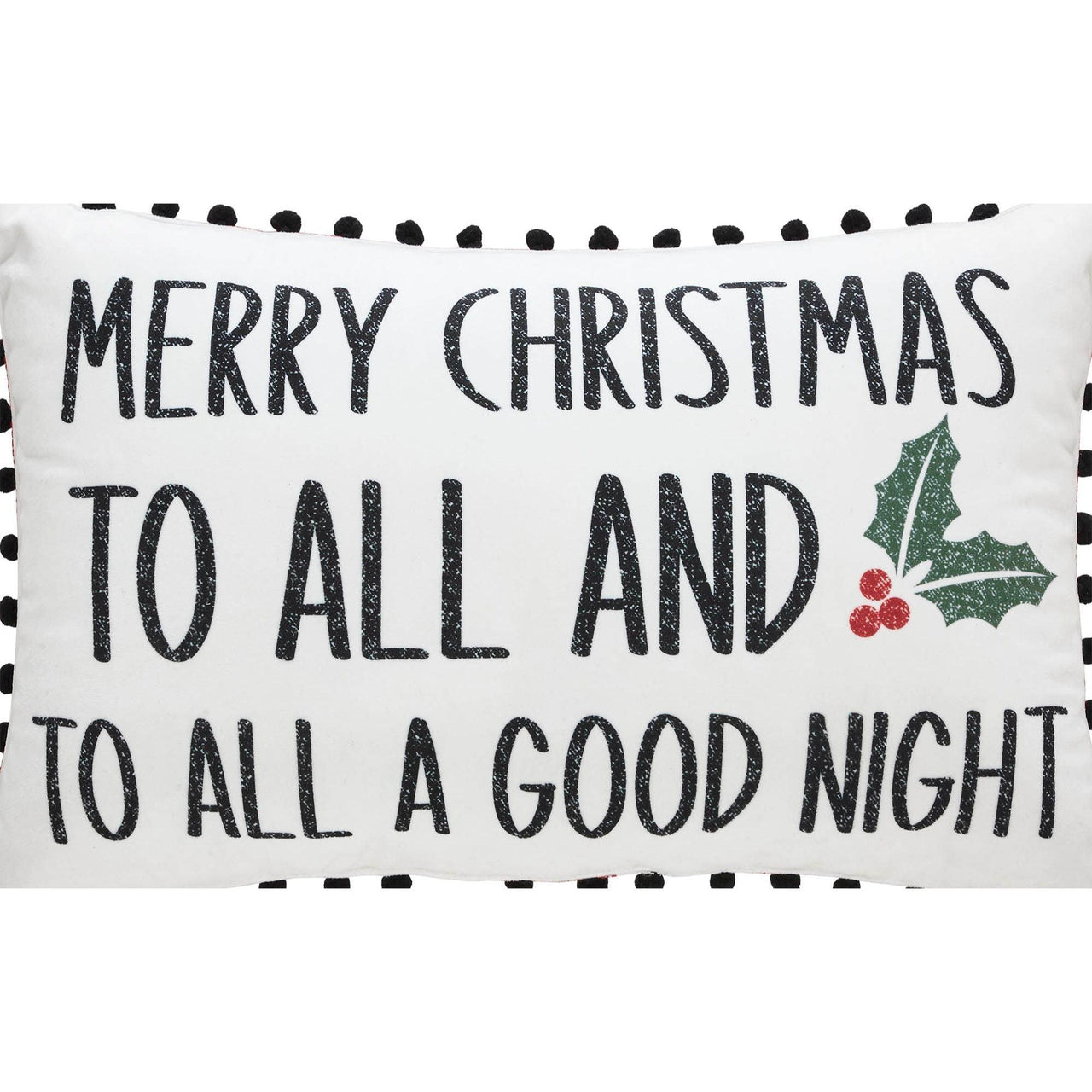 Annie Red Check To All A Good Night Pillow 14x22 - The Fox Decor