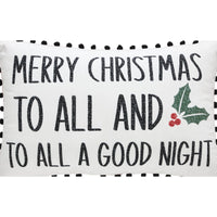 Annie Red Check To All A Good Night Pillow 14x22 - The Fox Decor