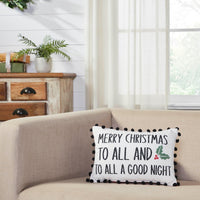 Annie Red Check To All A Good Night Pillow 9.5x14 - The Fox Decor