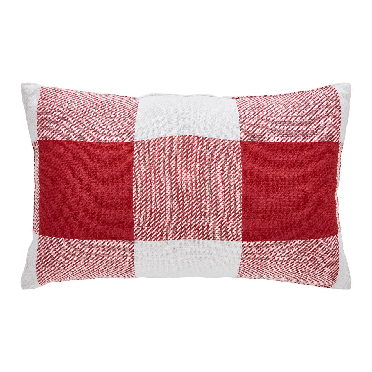 Annie Red Check Fringed Pillow 14x22 - The Fox Decor