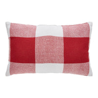 Annie Red Check Fringed Pillow 14x22 - The Fox Decor