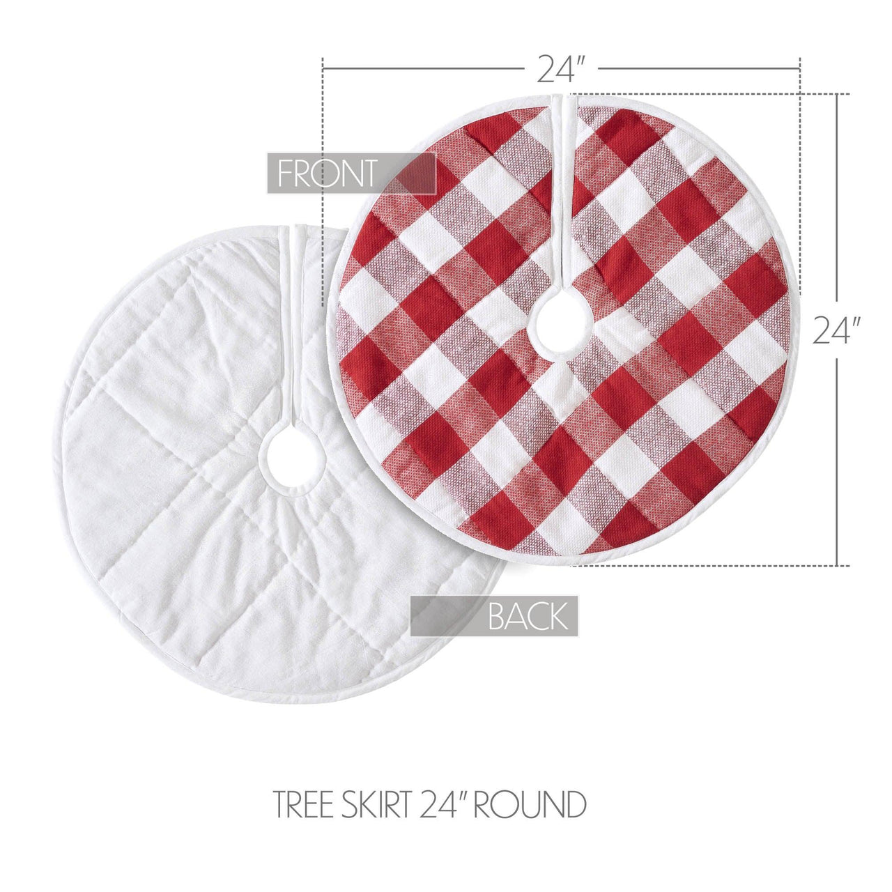 Annie Red Check Tree Skirt 24 - The Fox Decor