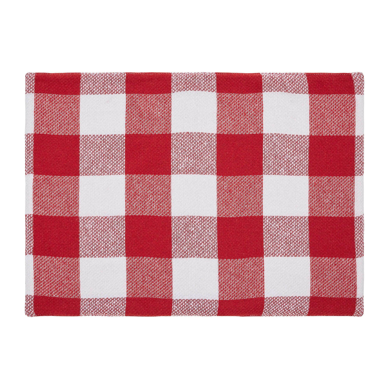 Annie Red Check Placemat Set of 2 13x19 - The Fox Decor