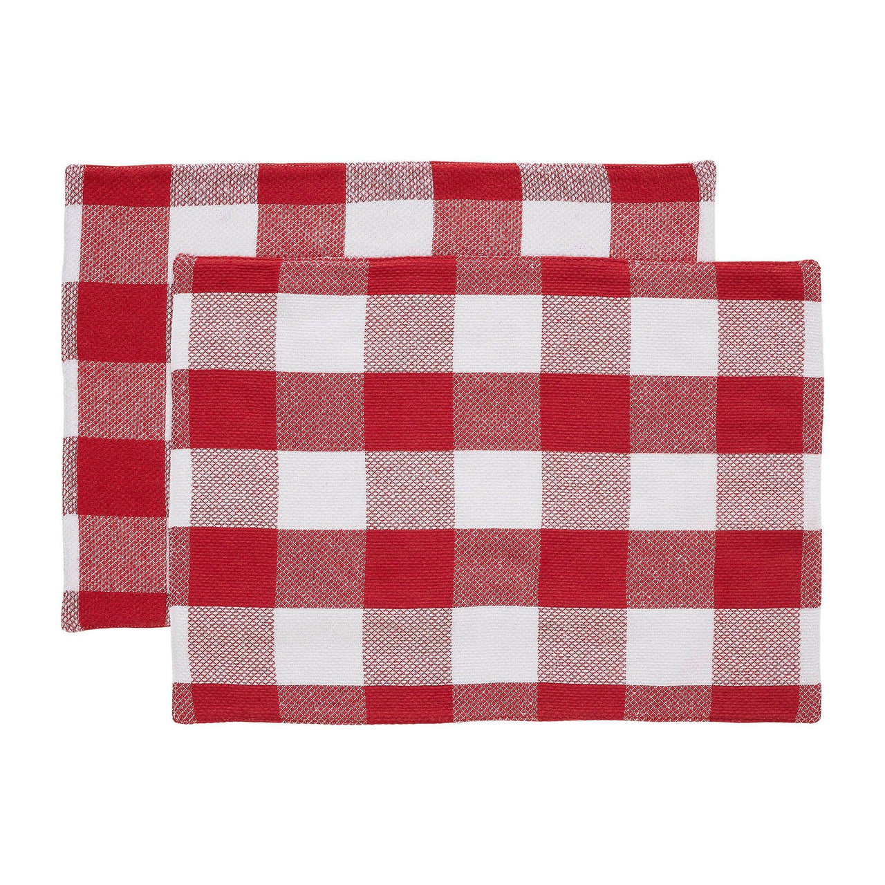 Annie Red Check Placemat Set of 2 13x19 - The Fox Decor