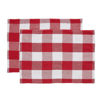 Annie Red Check Placemat Set of 2 13x19 - The Fox Decor