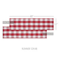 Annie Red Check Runner 12x48 - The Fox Decor