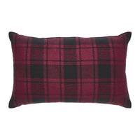 Thumbnail for Cumberland Red Black Plaid Winter Forest Pillow 14x22