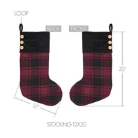 Thumbnail for Cumberland Red Black Plaid Stocking 12x20 - The Fox Decor