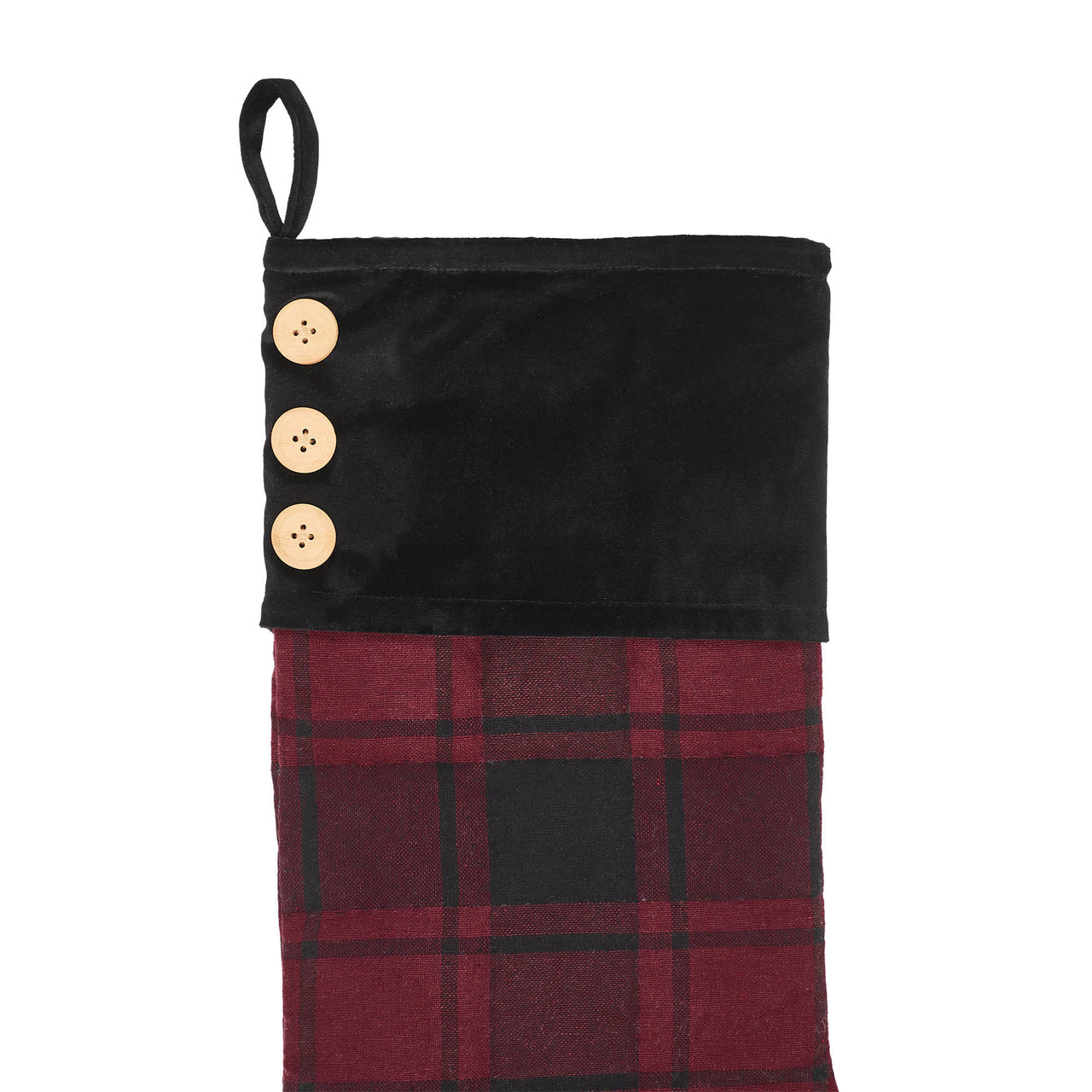 Cumberland Red Black Plaid Stocking 12x20 - The Fox Decor