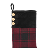 Thumbnail for Cumberland Red Black Plaid Stocking 12x20 - The Fox Decor