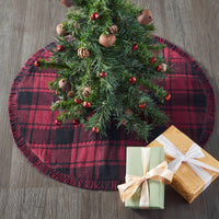 Thumbnail for Cumberland Red Black Plaid Tree Skirt 24