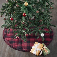 Thumbnail for Cumberland Red Black Plaid Tree Skirt 36