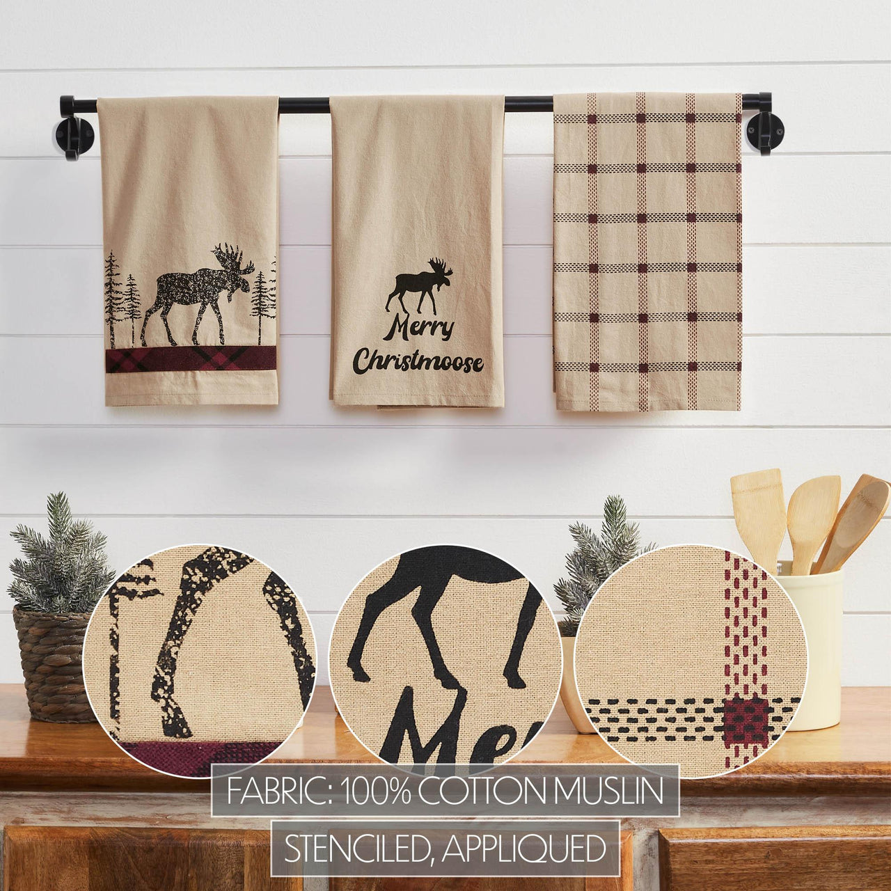 Cumberland Moose Tea Towel Set of 3 19x28 - The Fox Decor
