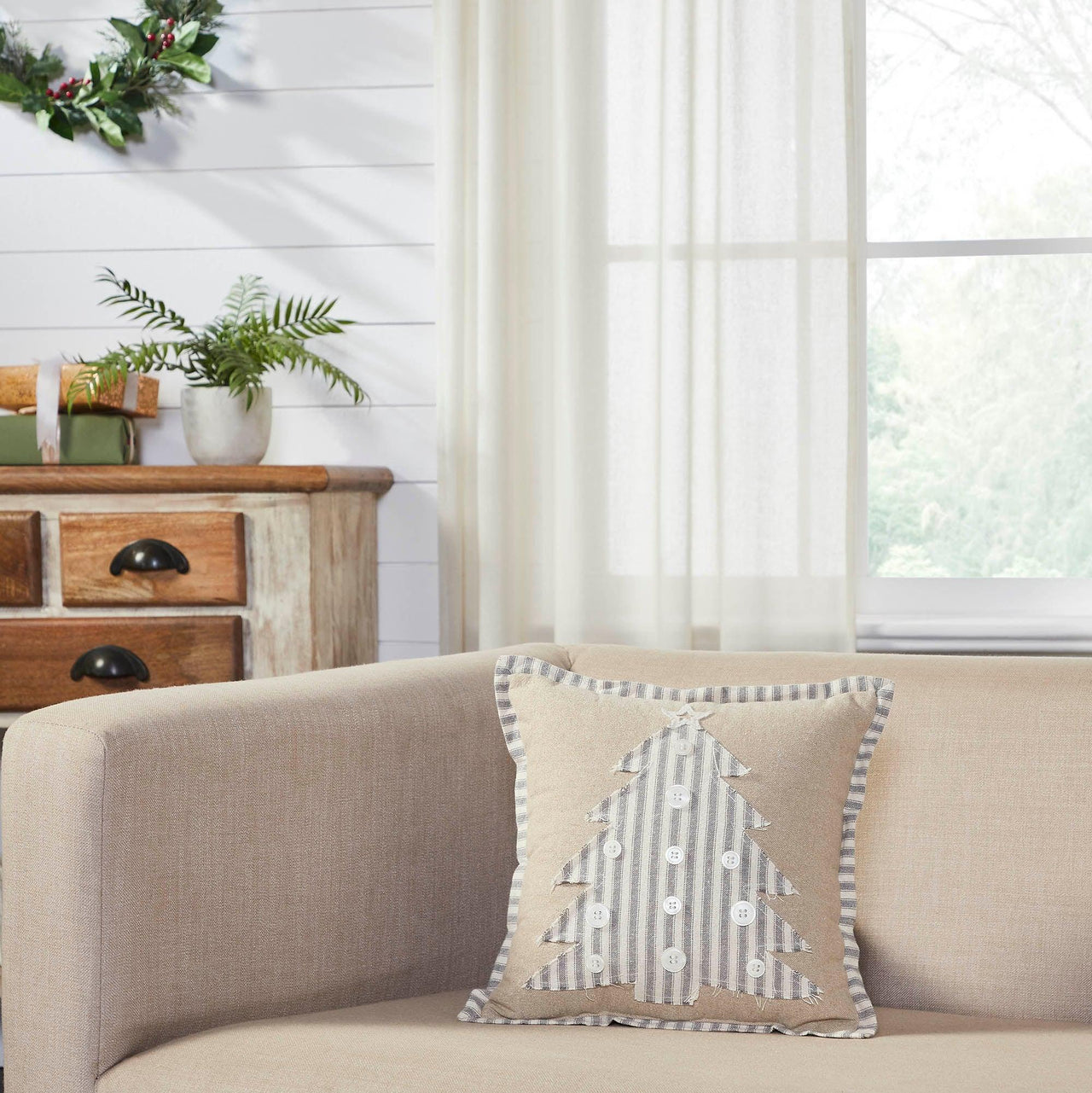 Grace Applique Tree Pillow 12x12 - The Fox Decor