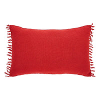 Gallen Red White Pillow Fringed 14x22 - The Fox Decor