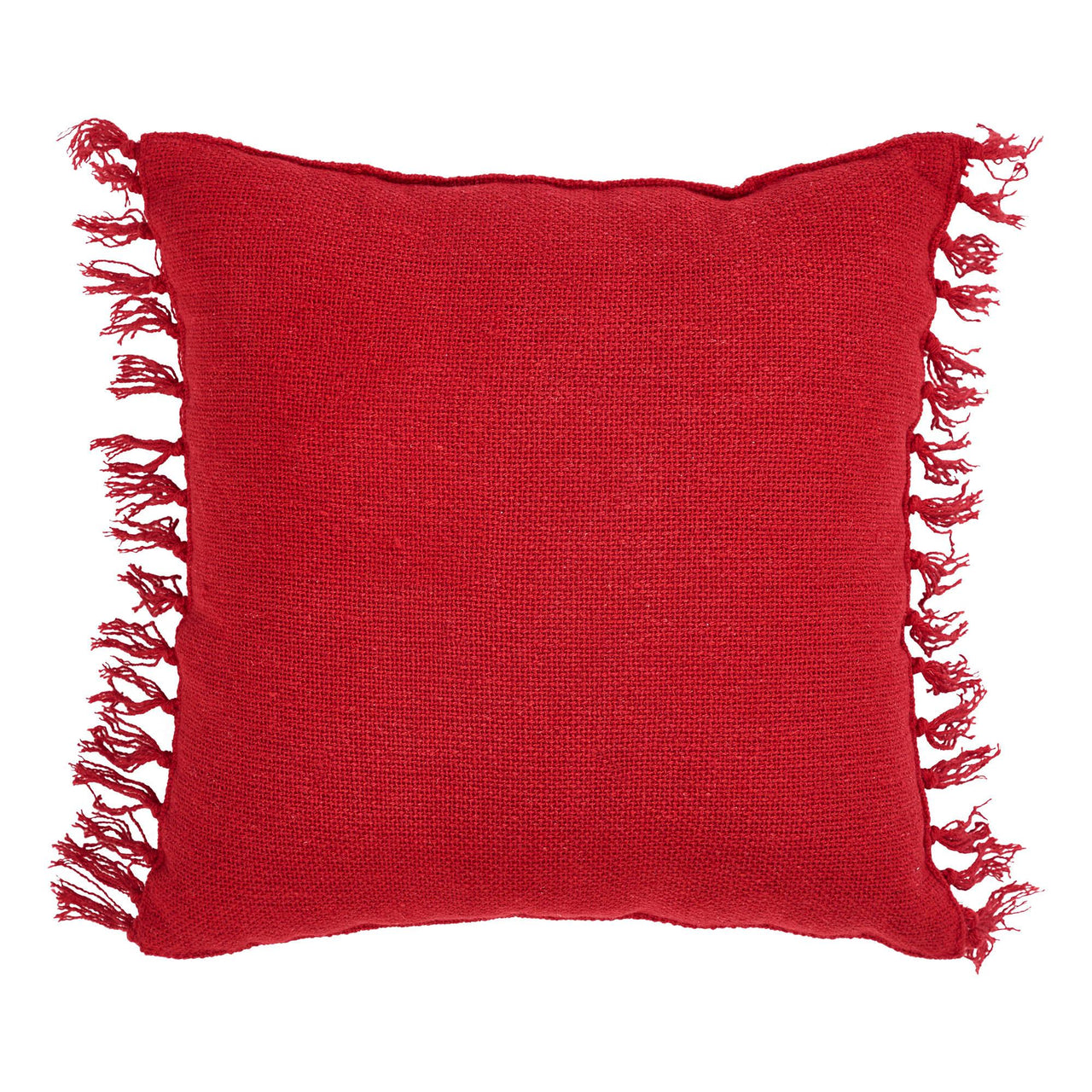 Arendal Red Stripe Pillow Fringed 12x12 - The Fox Decor