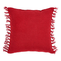 Arendal Red Stripe Pillow Fringed 12x12 - The Fox Decor
