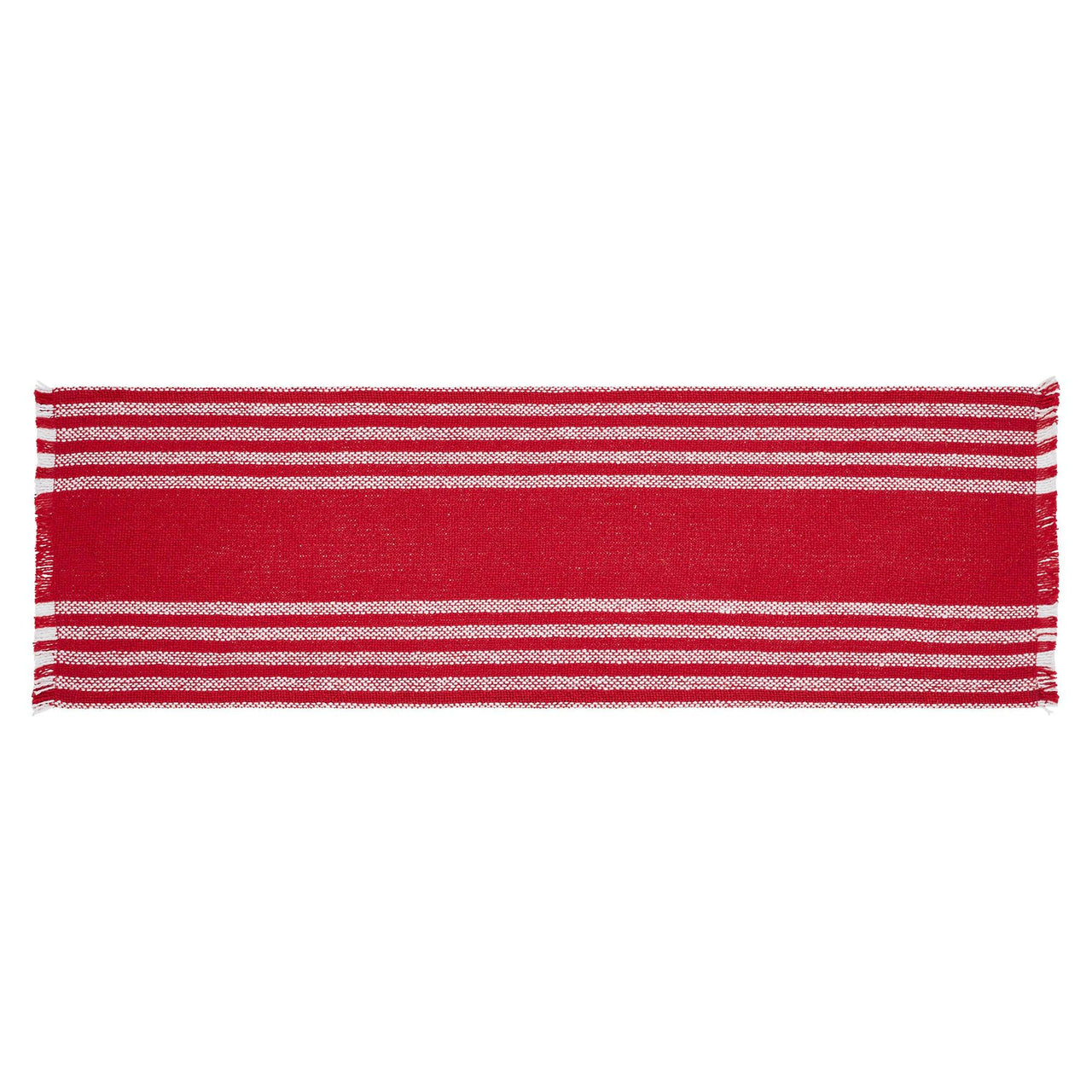 Arendal Red Stripe Runner Fringed 8x24 - The Fox Decor