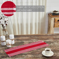 Arendal Red Stripe Runner Fringed 8x24 - The Fox Decor