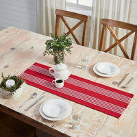 Arendal Red Stripe Runner Fringed 12x36 - The Fox Decor