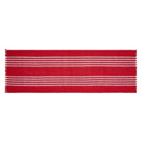 Arendal Red Stripe Runner Fringed 12x36 - The Fox Decor