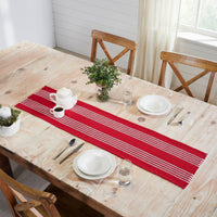 Arendal Red Stripe Runner Fringed 12x48 - The Fox Decor