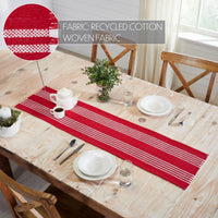 Arendal Red Stripe Runner Fringed 12x48 - The Fox Decor