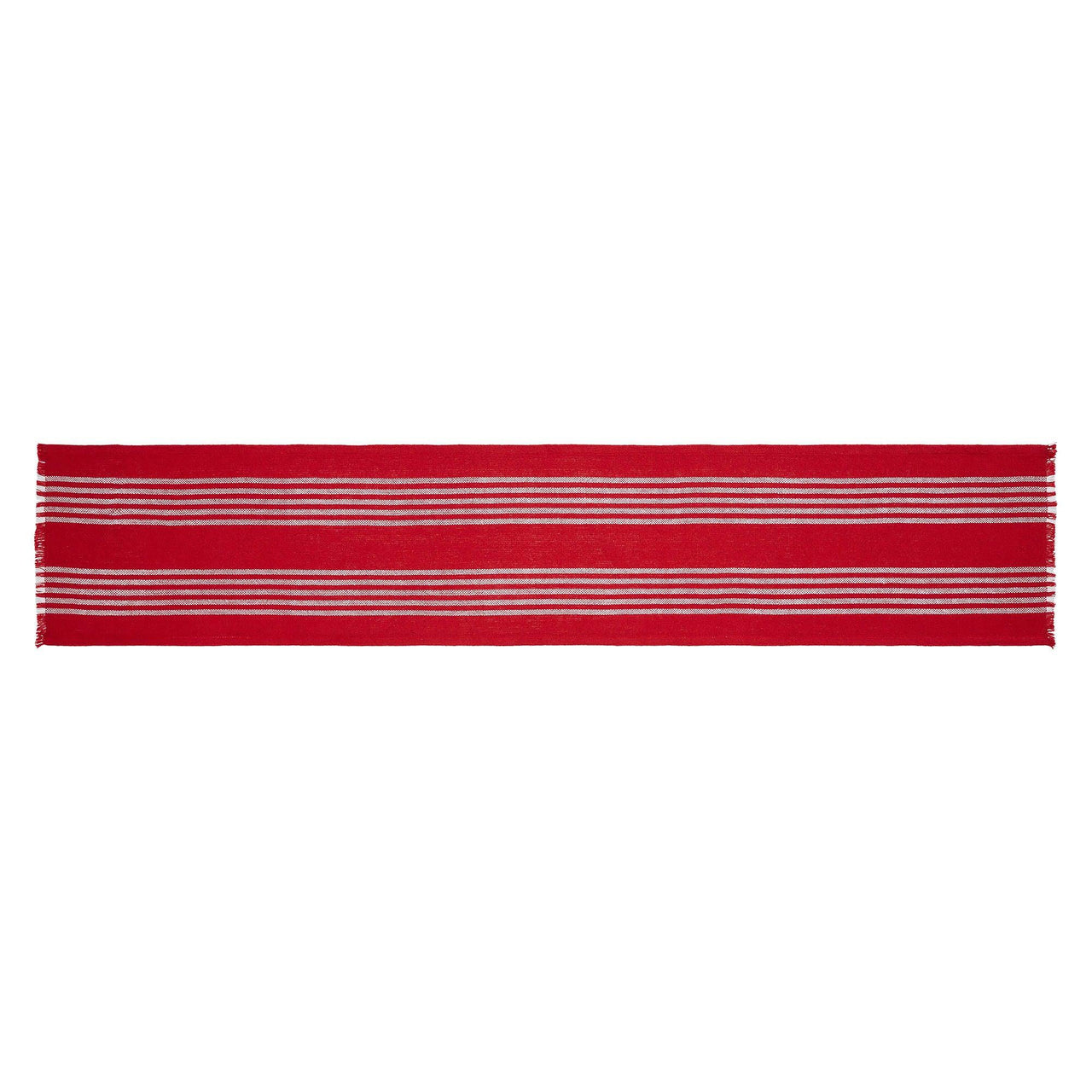 Arendal Red Stripe Runner Fringed 12x60 - The Fox Decor