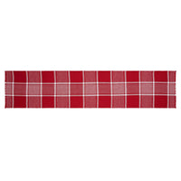 Eston Red White Plaid Runner Fringed 12x60 - The Fox Decor