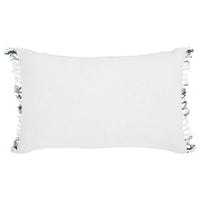Harper Plaid Green White Pillow Fringed 14x22 - The Fox Decor