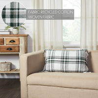 Harper Plaid Green White Pillow Fringed 14x22 - The Fox Decor