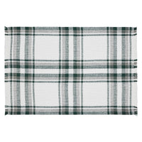Harper Plaid Green White Placemat Set of 2 Fringed 13x19 - The Fox Decor