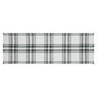 Harper Plaid Green White Runner Fringed 12x36 - The Fox Decor