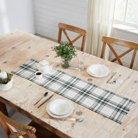 Harper Plaid Green White Runner Fringed 12x48 - The Fox Decor