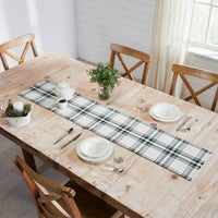 Harper Plaid Green White Runner Fringed 12x60 - The Fox Decor