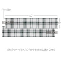 Harper Plaid Green White Runner Fringed 12x60 - The Fox Decor