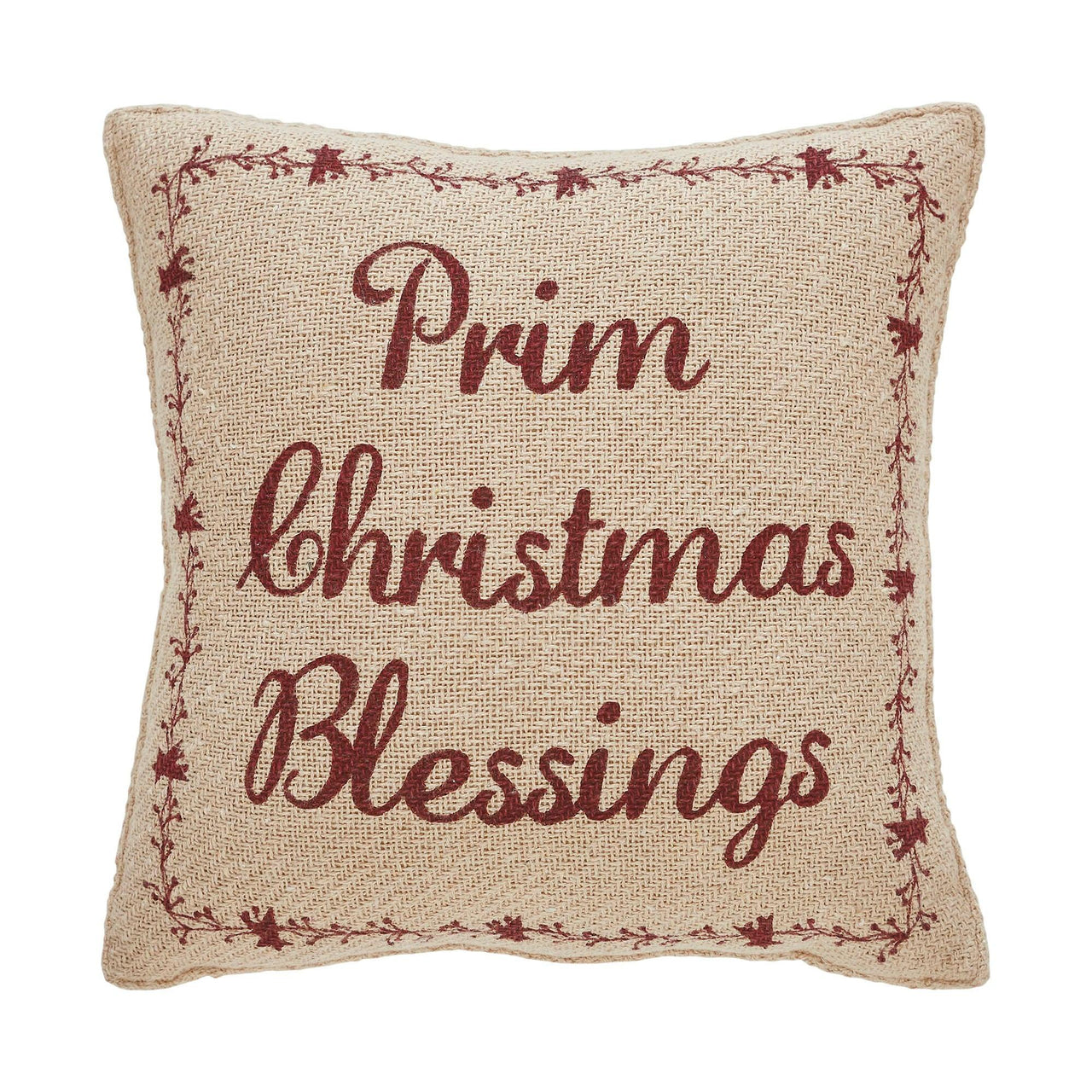 Gable Prim Christmas Blessings Pillow 12x12 - The Fox Decor