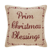 Gable Prim Christmas Blessings Pillow 12x12 - The Fox Decor