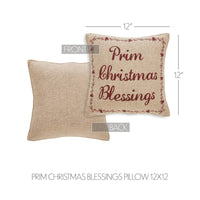 Gable Prim Christmas Blessings Pillow 12x12 - The Fox Decor