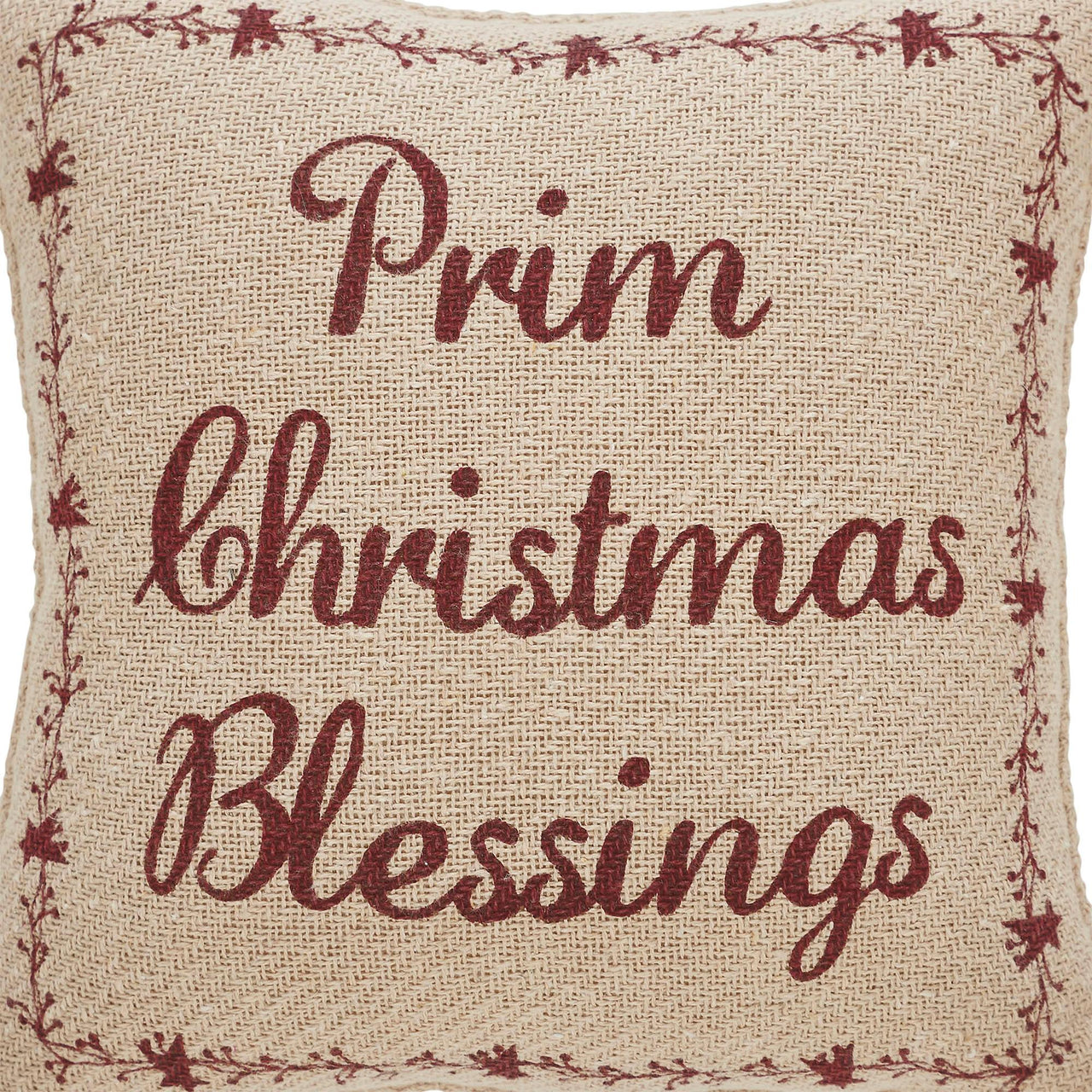 Gable Prim Christmas Blessings Pillow 12x12 - The Fox Decor