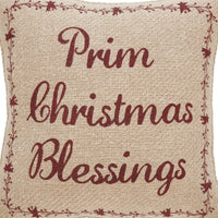 Gable Prim Christmas Blessings Pillow 12x12 - The Fox Decor