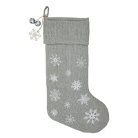 Thumbnail for Yuletide Burlap Dove Grey Snowflake Stocking 12x20 - The Fox Decor