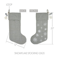 Thumbnail for Yuletide Burlap Dove Grey Snowflake Stocking 12x20 - The Fox Decor