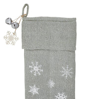 Thumbnail for Yuletide Burlap Dove Grey Snowflake Stocking 12x20 - The Fox Decor