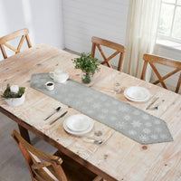 Yuletide Burlap Dove Grey Snowflake Runner 12x60 - The Fox Decor